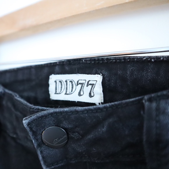 Washed Out High Rise Skinny Jeans - Black, S - Picture 4 of 4